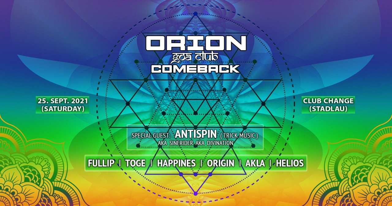 Orion Goa Club - The Comeback 25 Sep '21, 22:00
