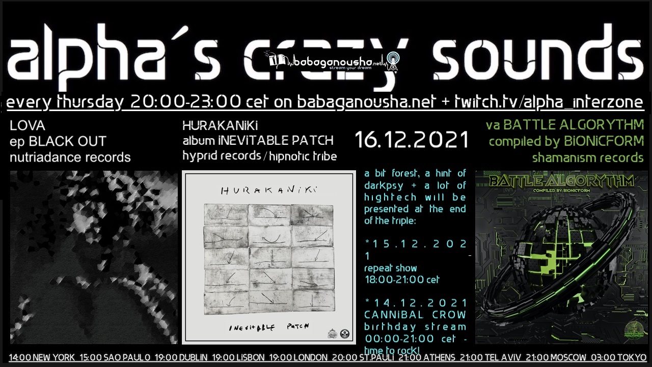 alpha.s crazy sounds: LoVa ep, HURAKANIKI album, va BATTLE ALGORYTHM · 16 Dec '21, 20:00