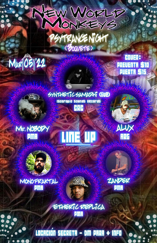 New World Monkeys Psytrance Night · 5 Mar '22, 06:00