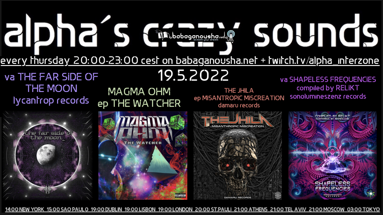 a.c.s.: THE FAR SIDE OF THE MOON, MAGMA OHM, THE JHILA, SHAPELESS FREQUENCIES · 19 May '22, 20:00