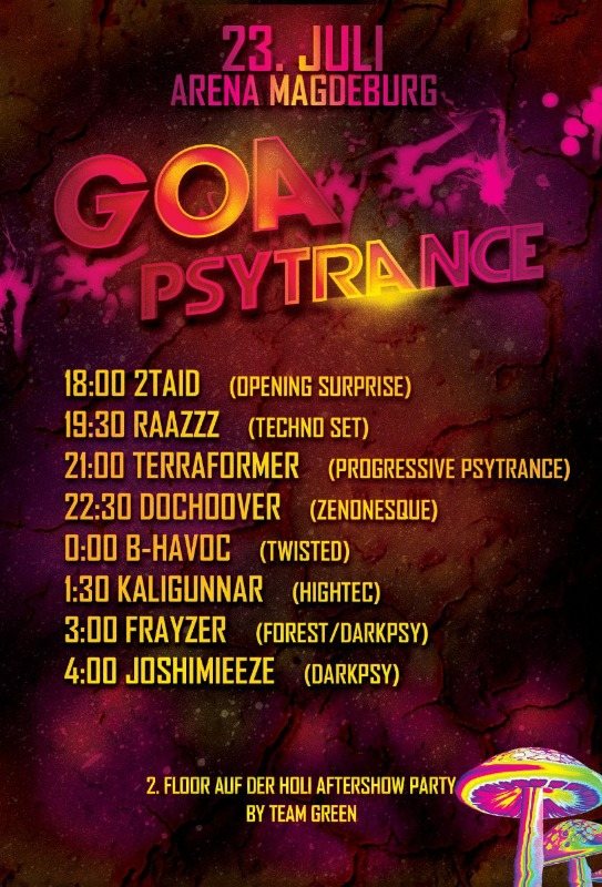 Psytrance Floor Holi Md Aftershow 23 Jul 22 Magdeburg Germany Goabase ॐ Parties And People