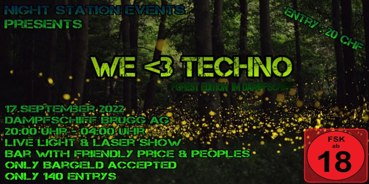 WE LOVE TECHNO - Forest Edition im Dampfschiff - MILLIVOLT LIVE (Zenon Records) · 17 Sep '22, 20:00