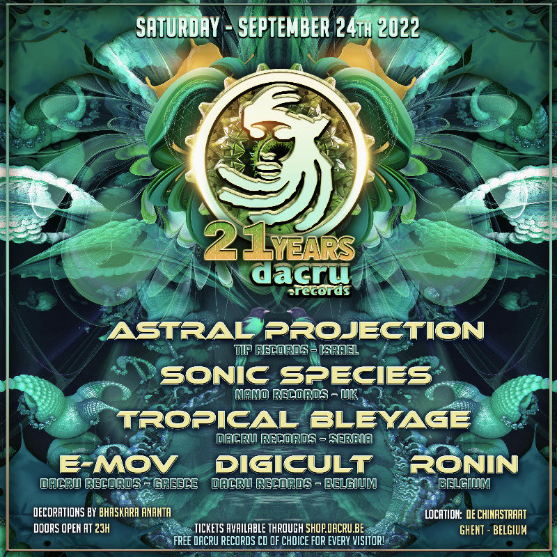 21 Years Dacru with Astral Projection and more · 24 Sep '22, 23:00
