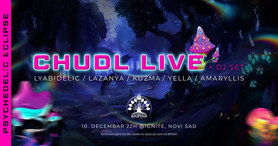 Psychedelic Eclipse w/ CHUDL LIVE + DJ set · 10 Dec 22, 22:00