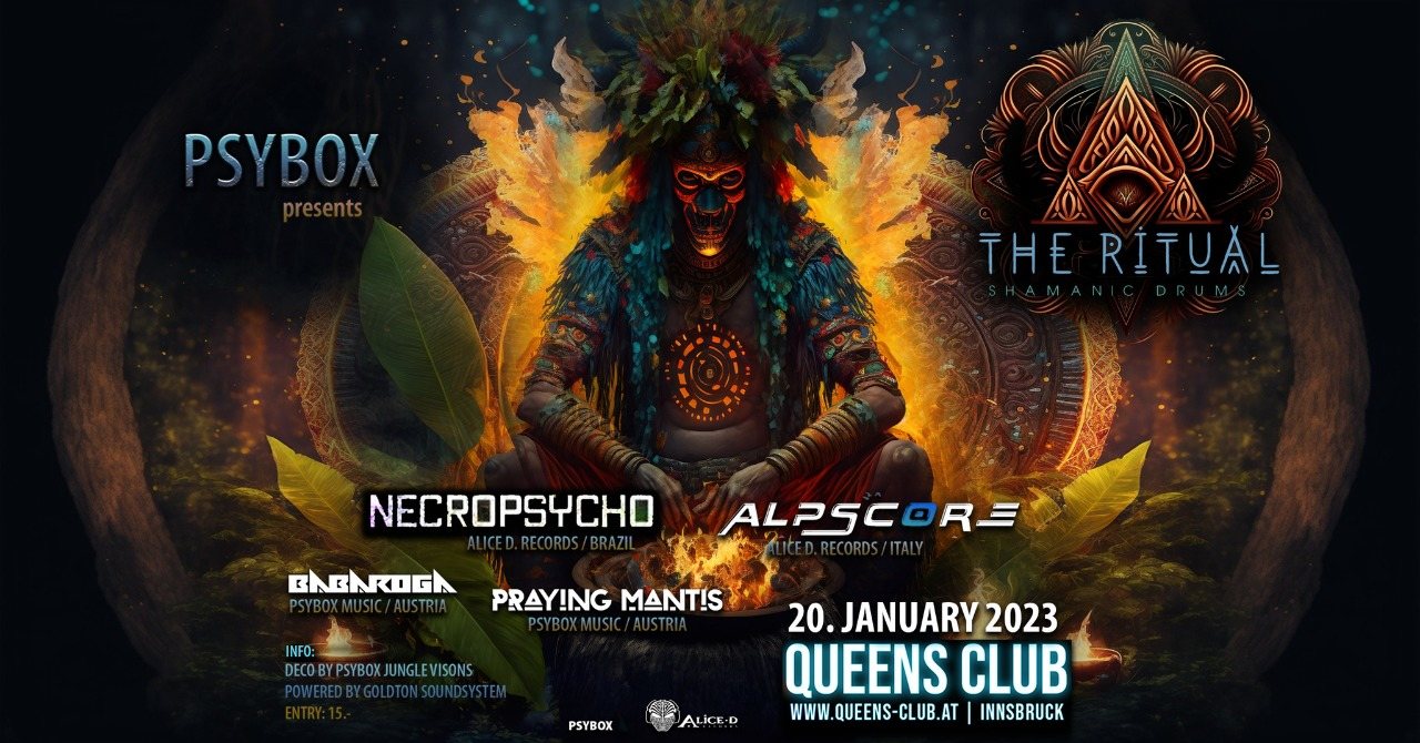PSYBOX pres. The Ritual (Shamanic Drums) with Necropsycho / Alpscore *live · 20 Jan 23, 22:00