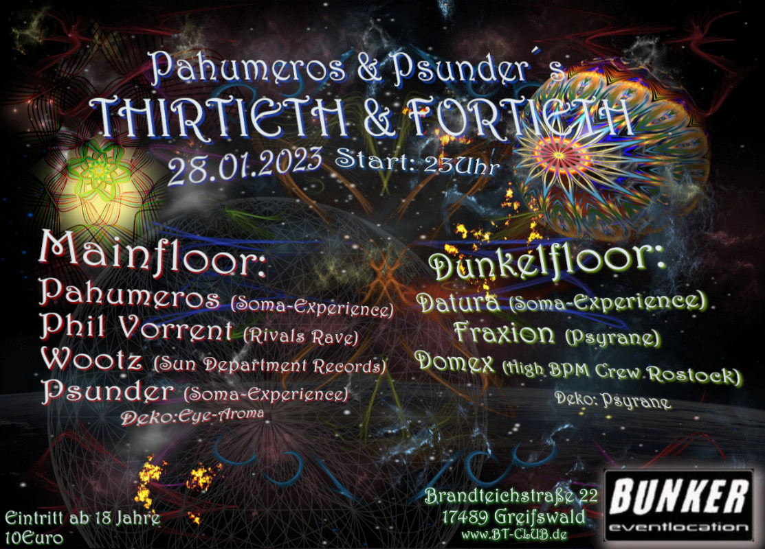 Pahumeros & Psunder´s "THIRTIETH & FOURTIETH" · 28 Jan 23, 23:00