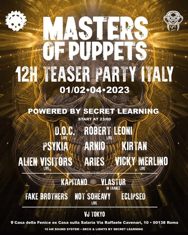 Masters of Puppets fest 12h Teaser party Italy · 1 Apr 23, 23:00