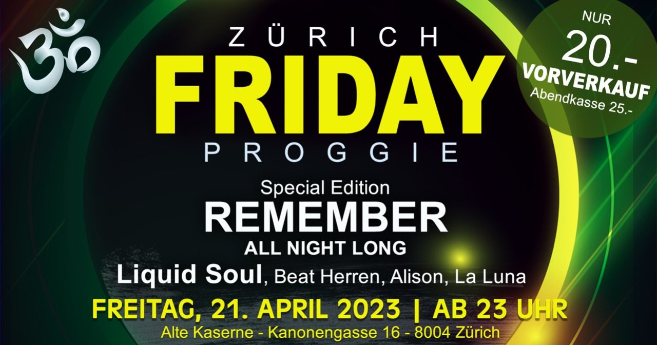 FRIDAY PROGGIE · 21 Apr 23, 23:00