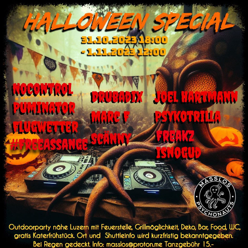 Halloween Special · 31.10.2023 · Luzern (Schweiz) · goabase ॐ parties