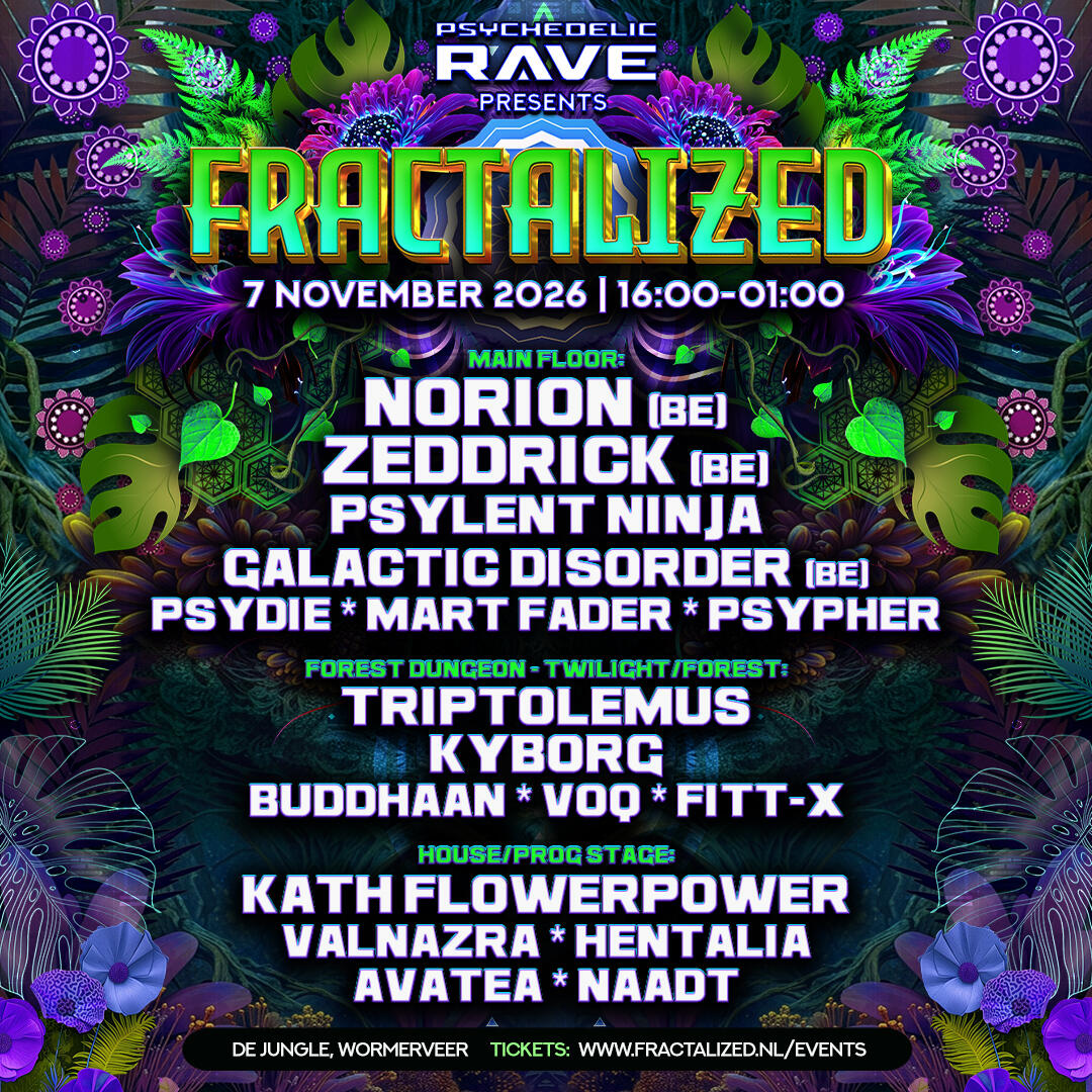 Flyer of Fractalized by PsyRave