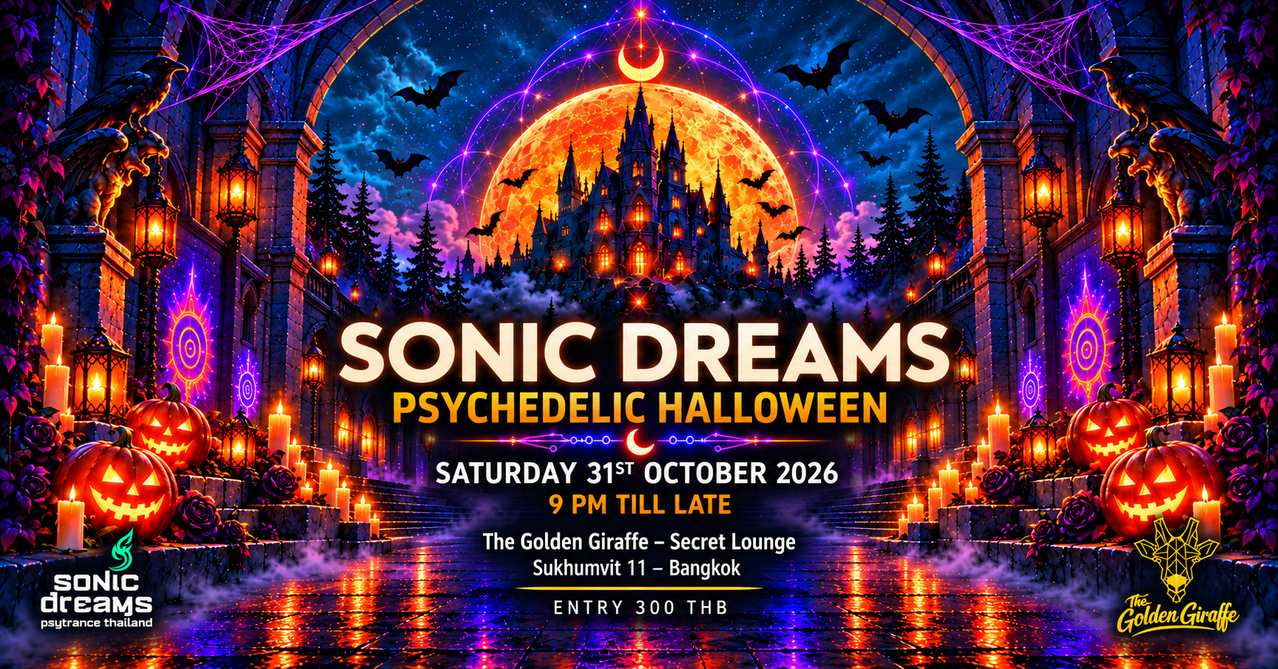 Flyer of Sonic Dreams Psychedelic Halloween !