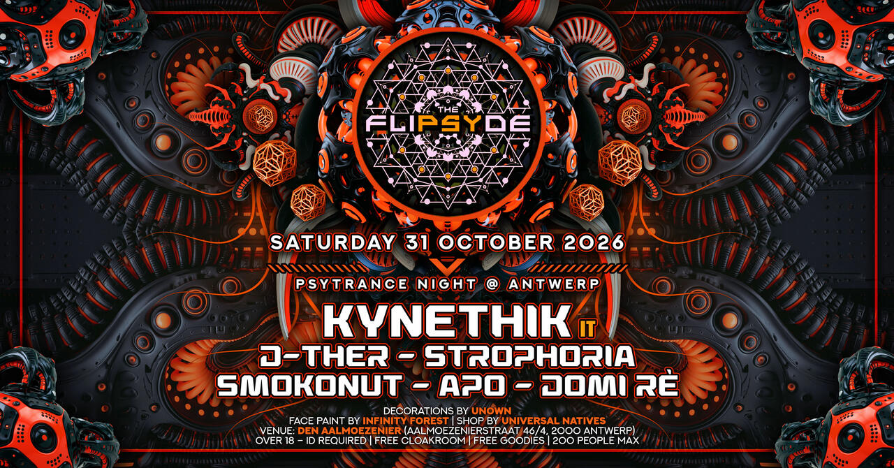 Flyer of THE FLIPSYDE - Psytrance night @ Antwerp