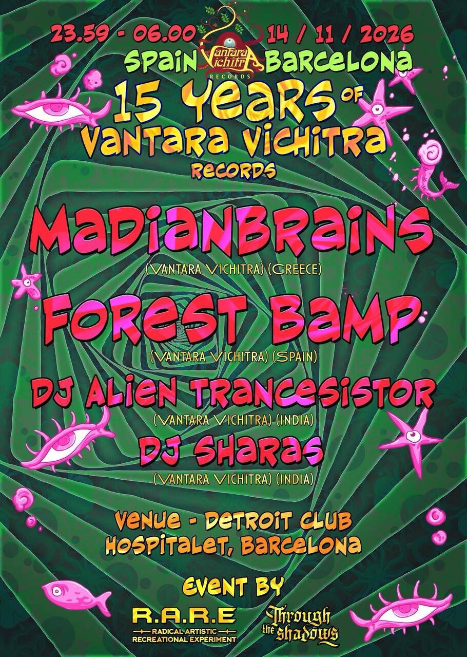 Flyer of 15 Years Of Vantara Vichitra Records (Barcelona)