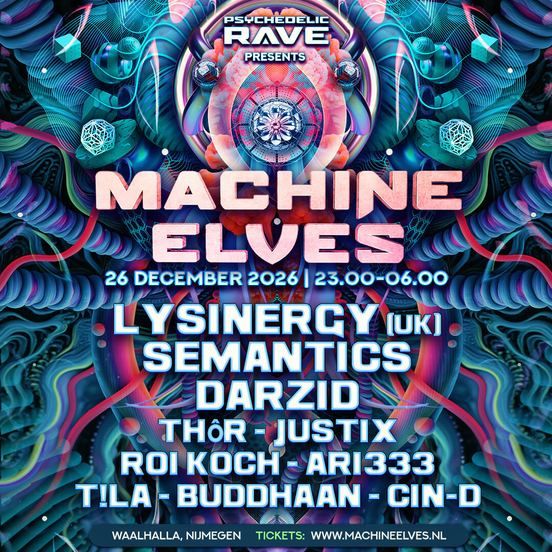 Flyer of Machine Elves by Psychedelic Rave
