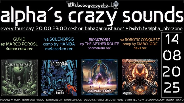 alpha.s crazy sounds · 14 Aug 25, 20:00