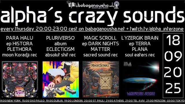 alpha.s crazy sounds live · 18 Sept 25, 20:00