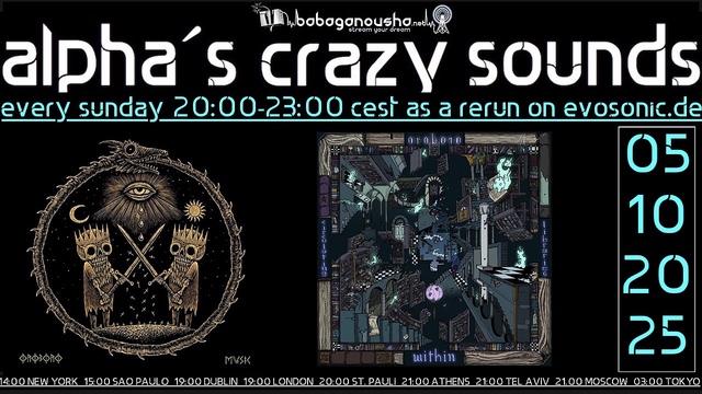 alpha.s crazy sounds - live + rerun · 2 Oct 25, 20:00