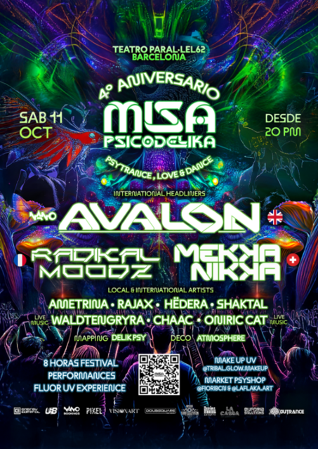 4th ANNIVERSARY MISA PSICODELIKA - AVALON - MEKKANIKKA - RADIKAL MOODZ - SPAIN · 11 oct. 25, 20:00
