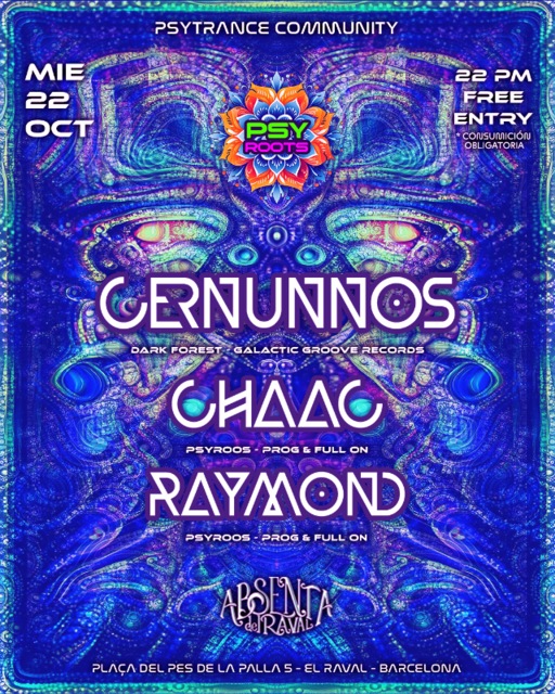 PSYROOTS PSYTRANCE COMMUNITY BARCELONA · 22 oct. 25, 22:00