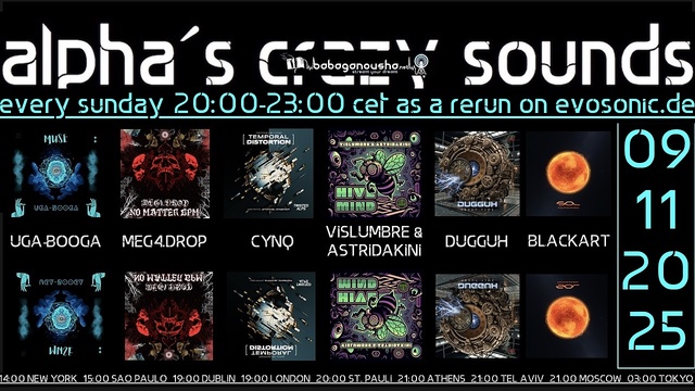 alpha.s crazy sounds: Darkpsy · Hi-Tech · Psycore · 06.11.25, 20:00