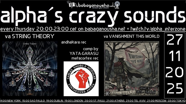 alpha.s crazy sounds: darkpsy * psycore * · 27 Nov 25, 20:00