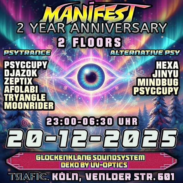 MANIFEST 2-Years Anniversary Psytrance/FullOn/HiTech · 20 Dec 25, 23:00