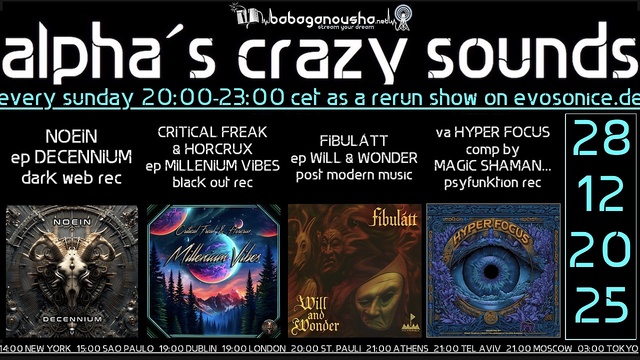 alpha.s crazy sounds: darkpsy*psycore*hitech · 25 Dec 25, 20:00