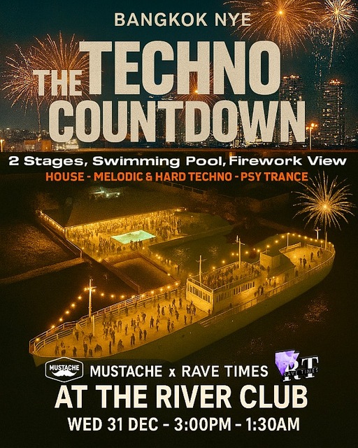 🎇 NYE | The Techno Countdown | 2 Stages, Swimming Pool, Fireworks View · 31 Dec 25, 15:00