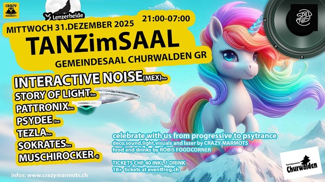 Tanz im Saal 2025 w/ INTERACTIVE NOISE, STORY OF LIGHT, TEZLA and more · 31.12.25, 21:00