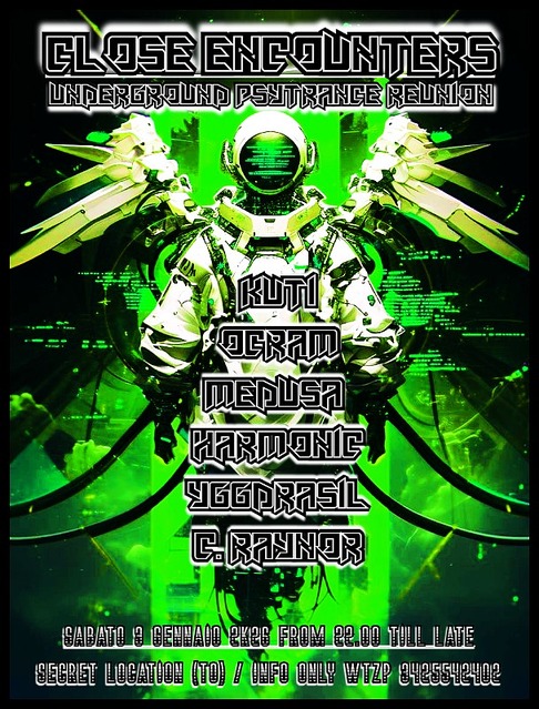 CLOSE ENCOUNTERS // UNDERGROUND PSYTRANCE REUNION // SECRET LOCATION (TO) · 3 Jan 26, 22:00