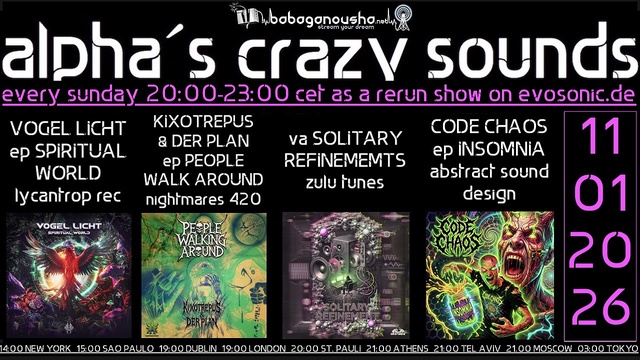 alpha.s crazy sounds: darkpsy * psycore * hitech · 08.01.26, 20:00
