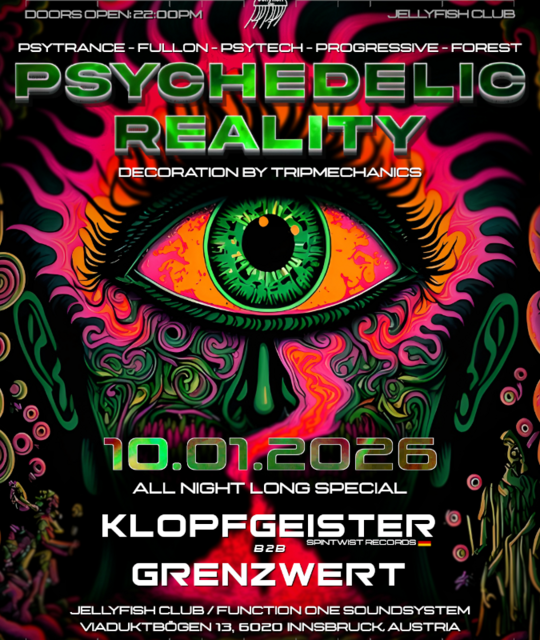 Psychedelic Reality presents. Klopfgeister (All Night Long) · 10 janv. 26, 22:00