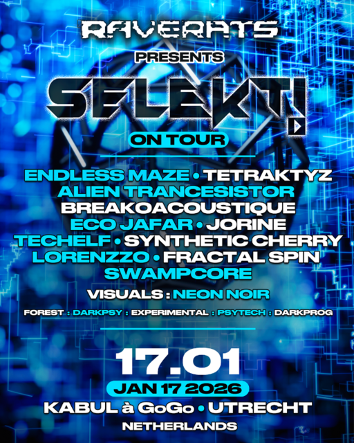 Raverats Presents SELEKT! on Tour : Netherlands · 17 Jan 26, 22:00