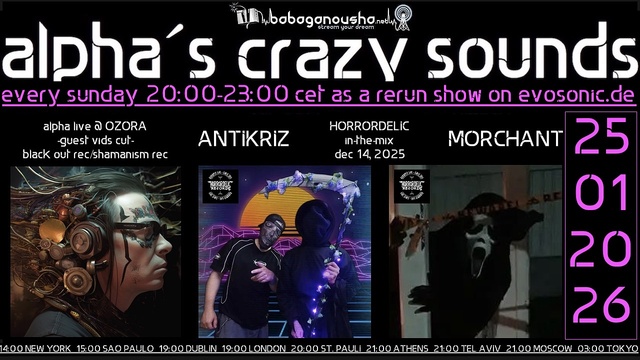 alpha.s crazy sounds: darkpsy * psycore * hitech* · 22 ene 26, 20:00
