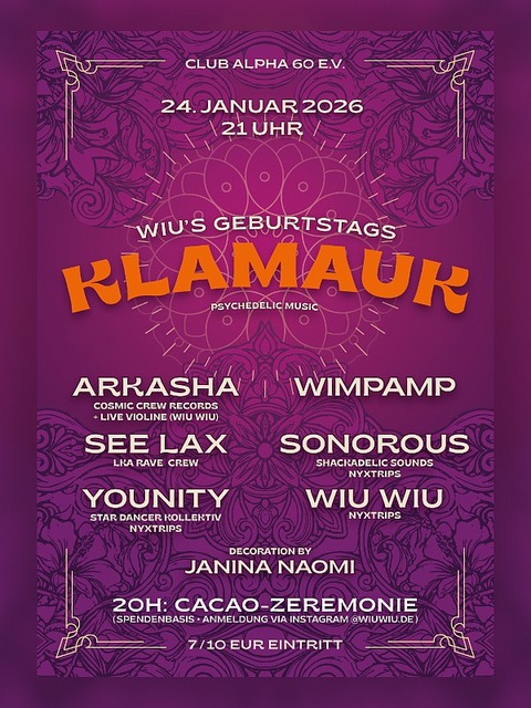 WIU'S GEBURTSTAGS KLAMAUK · 24 ene 26, 20:00