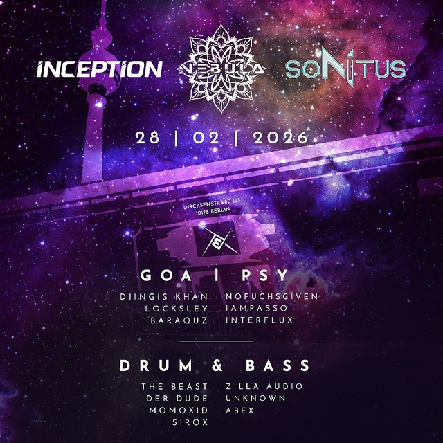 Nebula x Inception x Sonitus w/ Djingis Khan · 28 févr. 26, 23:00