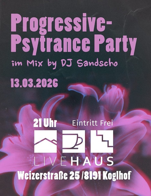 Progressive psytrance party · 13 Mar 26, 21:00