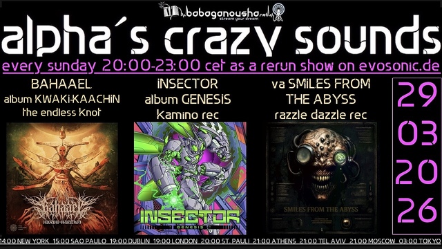 alpha.s crazy sounds: darkpsy - psycore - hitech · 29 mar 26, 20:00