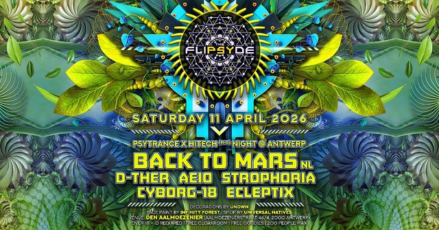 THE FLIPSYDE - PSYTRANCE X HITECH NIGHT @ ANTWERP · 11 Apr 26, 22:00