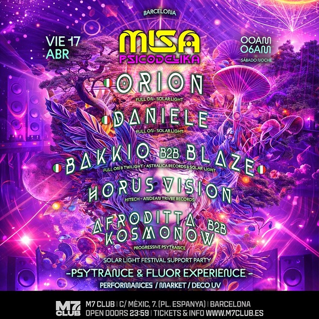 MISA PSICODELIKA BARCELONA - PSYTRANCE & FLUOR EXPERIENCE · 17.04.26, 23:30