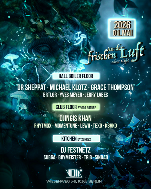 An der frischen Luft Indoor Night · 1 mai 26, 23:00