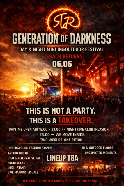 GENERATION OF DARKNESS – Day & Night Mini In&Outdoor Festival · 6 juin 26, 15:00