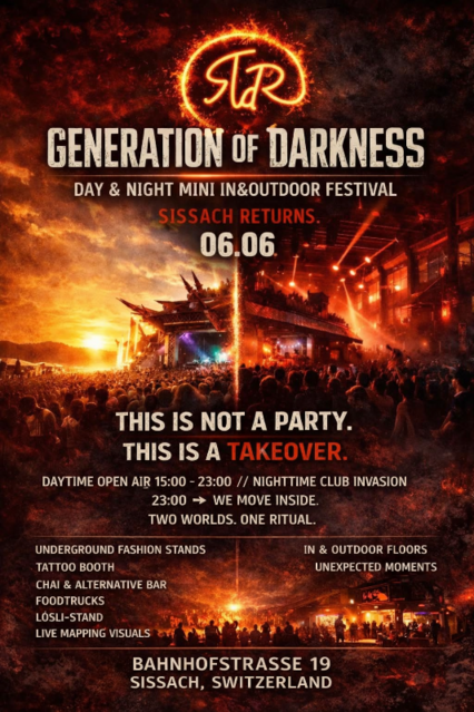 GENERATION OF DARKNESS – Day & Night Mini In&Outdoor Festival · 6 Jun 26, 15:00