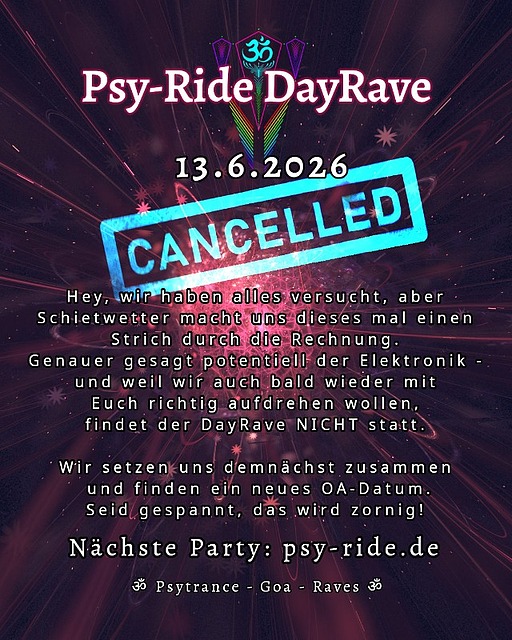 Psy-Ride DayRave · 13 juin 26, 14:00