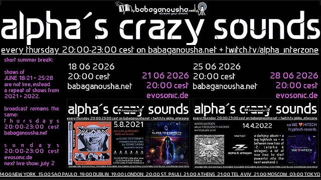 alpha.s crazy  sounds · 25 Jun 26, 20:00