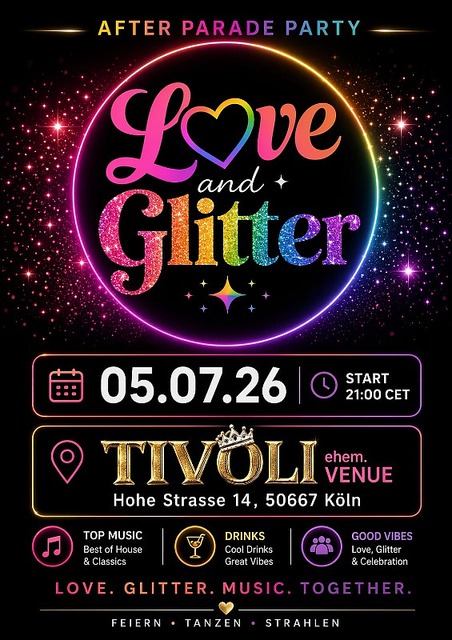 Love & Glitter - AFTER PARADE PARTY CSD Köln · 05.07.26, 21:00