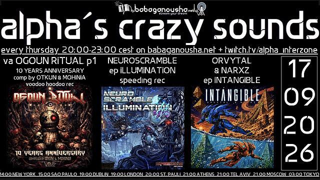 alpha.s crazy  sounds: DARKPSY PSYCORE HITECH · 17 Sept 26, 20:00