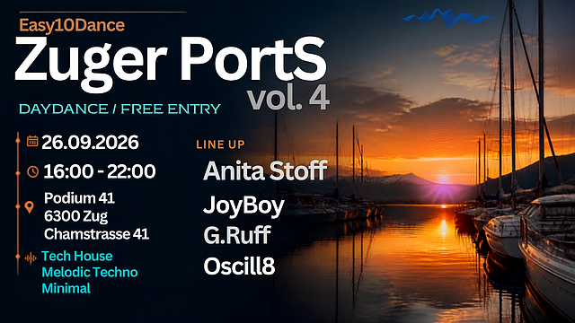 Zuger PortS Vol 4 . DAYDANCE / FREE ENTRY · 26 Sept 26, 16:00