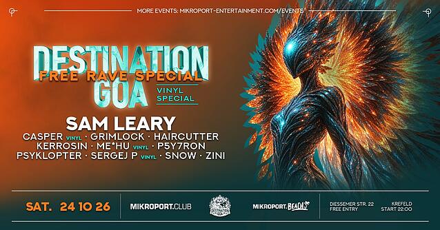 FREE RAVE - Destination Goa - Eintritt Frei / Kein Mvz · 24 Oct 26, 22:00