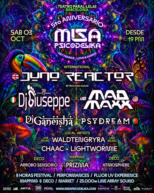 5to Aniversario Misa Psicodelika Barcelona - NIGHT OF LEGENDS · 3 Oct 26, 19:00
